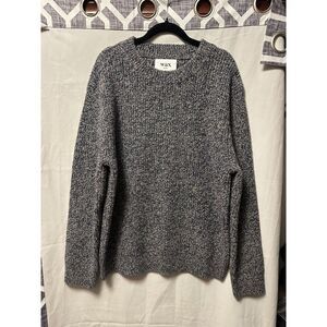 NWOT Wax London Wilde Crew Knit Men's Sweater Size Medium In Navy Wool Blend